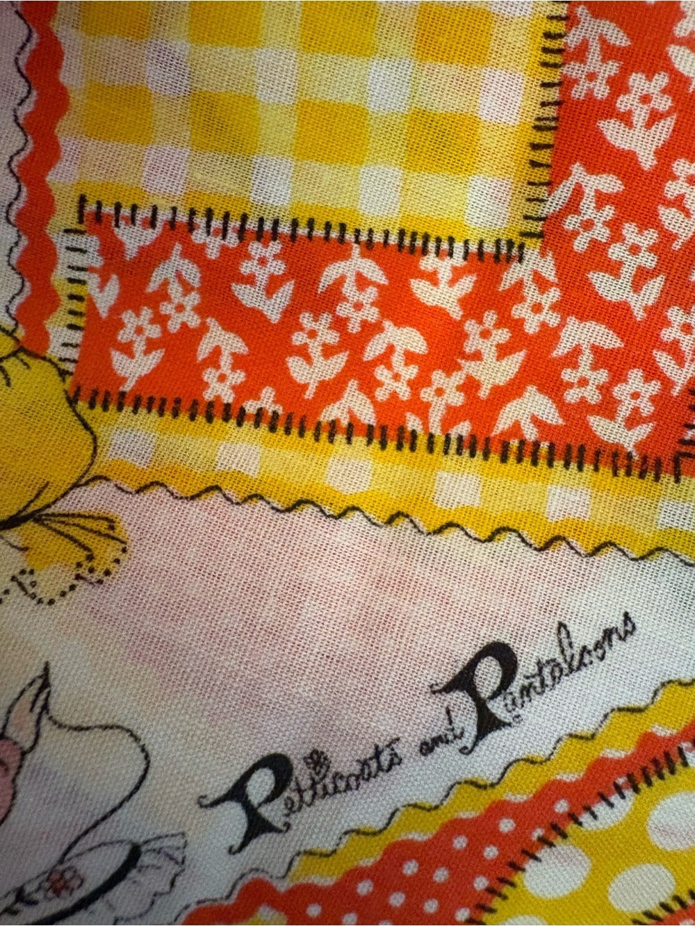 Vintage Petticoats & Pantaloons Rag Doll LOVE Cotton Fabric 2 Yards 44” Wide - Picture 4 of 9